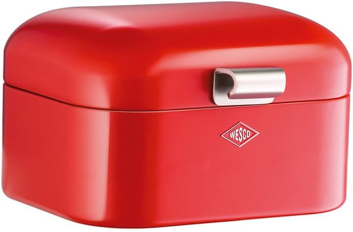 Wesco Mini Grandy brödbehållare i rosa, pulverlackerad stålplåt, ventilationshål och robusta handtag Matförvaringslådor Naty Shop Red