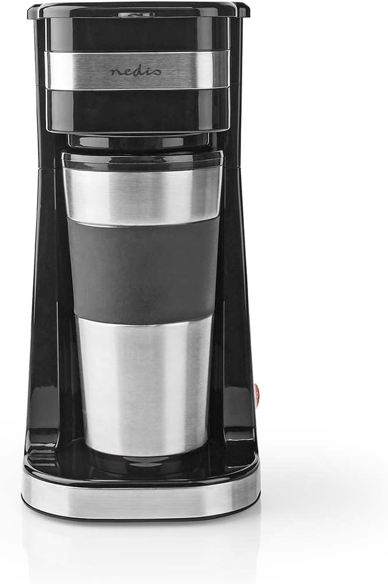 NEDIS Espressor - Filtrerat kaffe - 0,4 l - 1 kopp - Timer - Svart / Silver