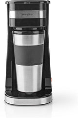 NEDIS Espressor - Filtrerat kaffe - 0,4 l - 1 kopp - Timer - Svart / Silver