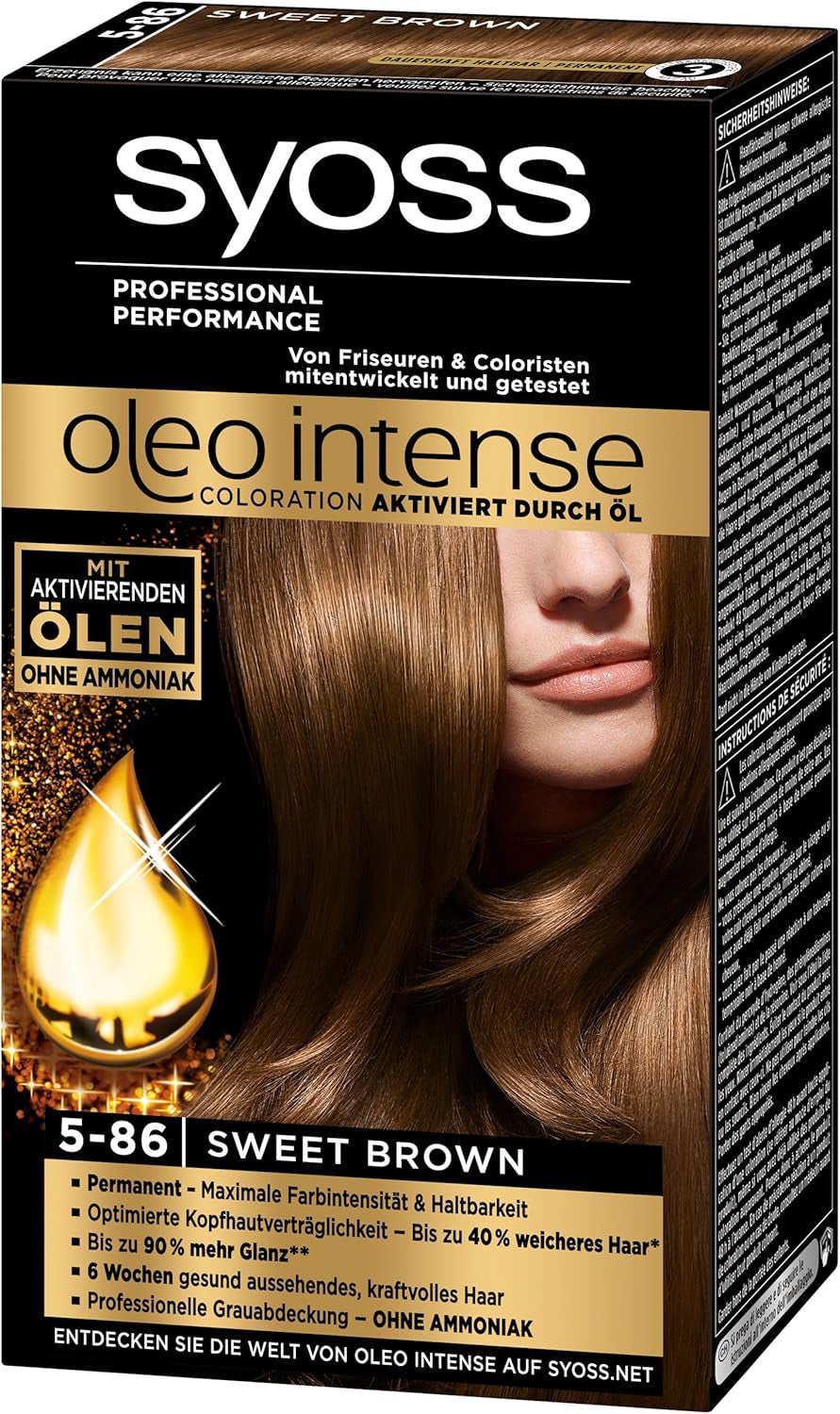 Syoss Oleo Intense Coloration 5-86 Sweet Brown 3-pack (3 x 1 stycke) Naty Shop Hårfärgning Brown 1 stycke (3-pack)