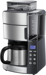 Russell Hobbs kaffebryggare med kvarn och termisk karaff [Digital timer, duschhuvud för optimal extraktion och arom] Grind&Brew (1-10 koppar, 3 malningsinställningar) Filterkaffebryggare 25620-56