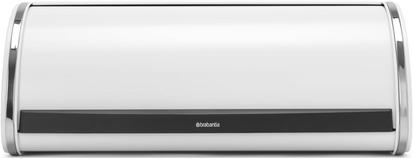 Brabantia rullbrödslåda - Kompakt förvaringslåda för bröd, bagels och rullar på bänkskivan, med platt lock, slitstarkt stål - medelstor - mattsvart Matförvaringslådor Naty Shop Soft beige L