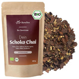 BIO Schoko Chai kryddat te utan socker, med kakaoskidor, kanel, lakrits och andra aromatiska Chai-kryddor, 100 g