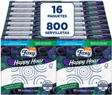 Happy Hour | Dubbellagersservetter | 16 paket À 50 st À 33 X 33 Cm | FSC-certifierad | 100 % förnybar el | Återvinningsbara förpackningar tillverkade av återvunnen plast