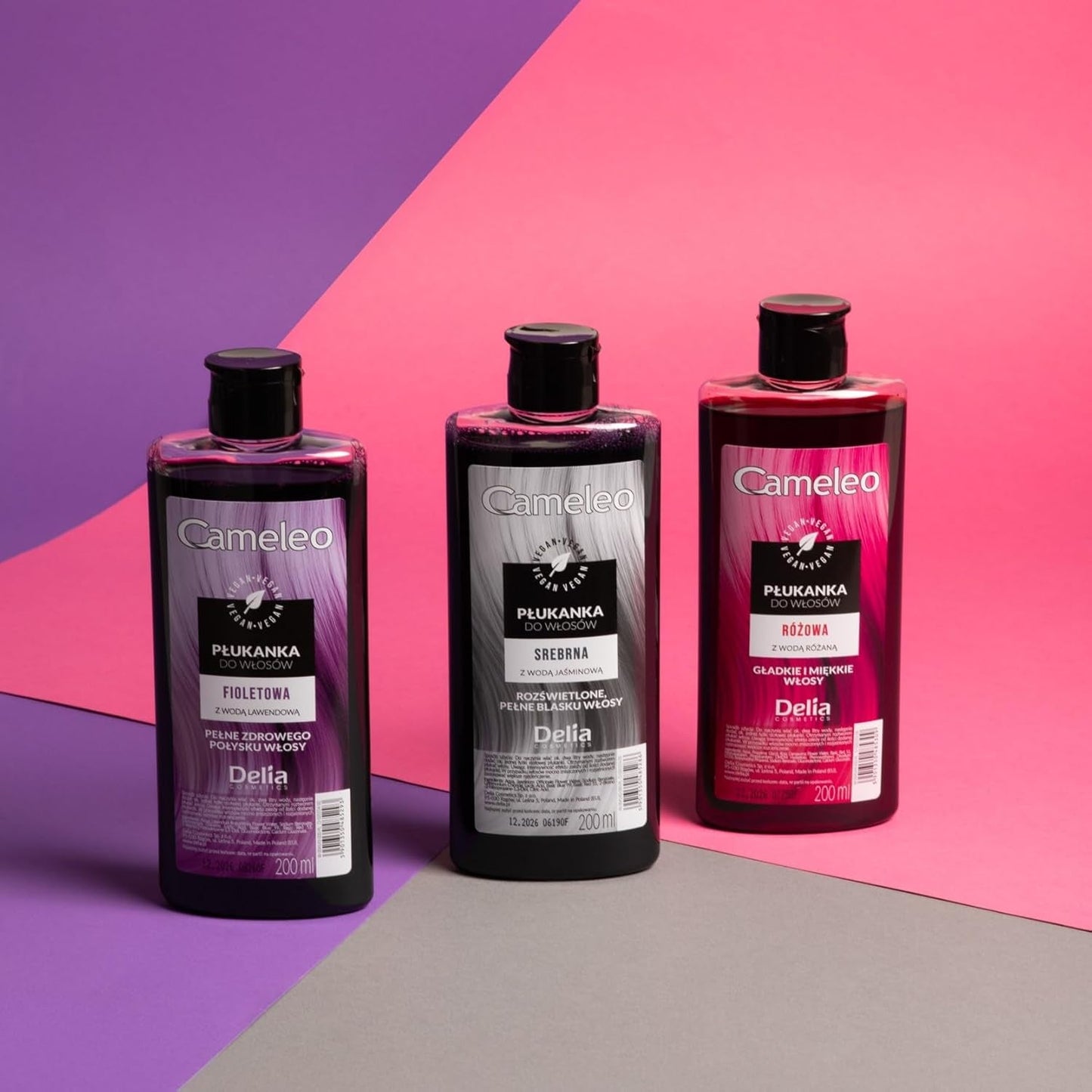Cameleo - Rose Water Pink Hair Tonic No Yellow Tint Semipermanent hårfärg - För blont & grått hår - Färg & vård - Parabenfri | 200 ml Naty Shop hårfärgning