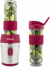 H.Koenig Smoothie Maker SMOO9 - Mini Standmixer - Mini Mixer - 300 Watt - 570 Ml - Edelstahl - 2 Kunststoffflaschen - Bpa-Frei, Grau Kitchen Naty Shop Pink