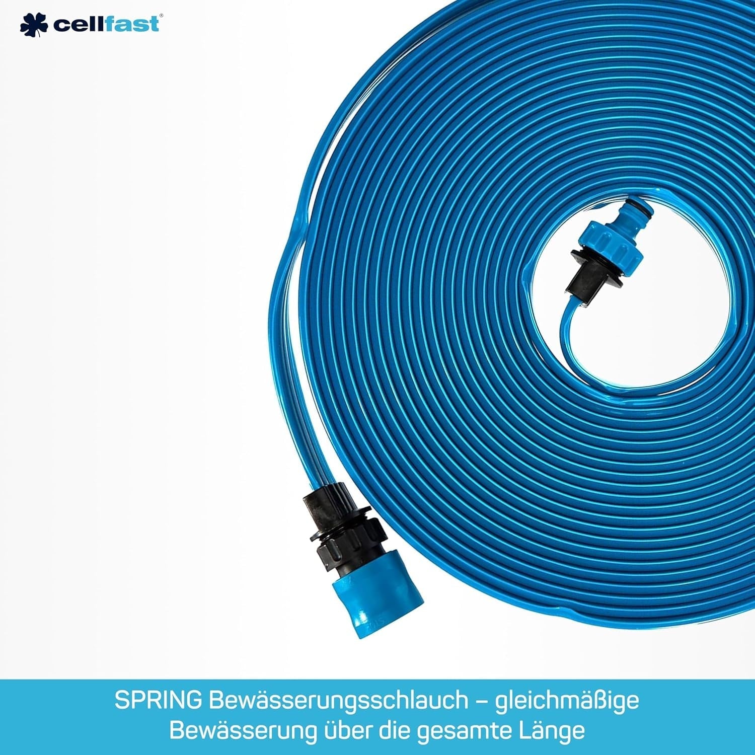 Cellfast SPRING bevattningsslang, trekanalig bevattningsslang med fulla kopplingar, tillverkad av högkvalitativ tråd, UV-beständig, 15 m, 1/2 tum, 19-022, flerfärgad, 38x38x8 cm