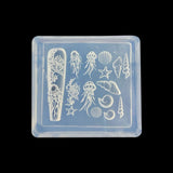 3D Gel Nail Art Silikonformen Gießformen Ocean Nail Charms Nageldesign Silikonform Quallen Muschel Nagelstempel Koralle Seestern Nagelschablonen Sommer Nagel Charms Nagel Schablone Nägel Zubehör