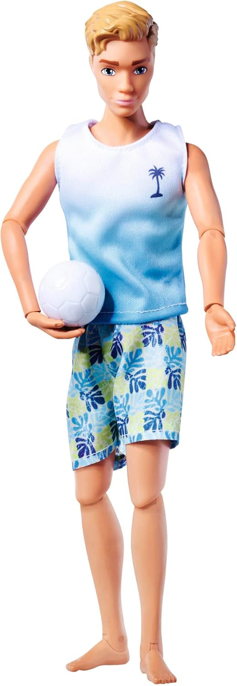 Simba Steffi Love Beach Kevin Doll, Kevin i baddräkt med t-shirt och volleyboll, helt ledad, 30 cm, 3+