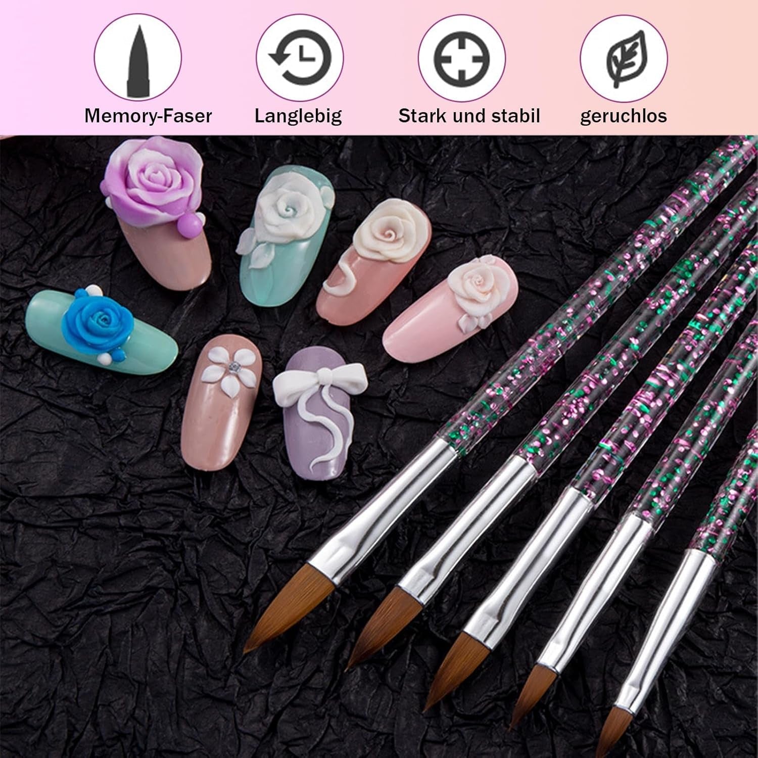 31 Stück Professionelle Nagel Pinsel Set, Dual-Ended Nagelpinsel, Pinsel Für Gelnägel, Acrylic Nagel Art Penna, Nail Art Dotting Tools, Nail Brush Für DIY Nagelkunst Salon Design