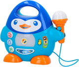 WinFun karaokemusikspelare, pingvindesign, med blinkande ljus och ekoeffekter, i blått, lekfullt stil, USB-anslutning Baby Toys Naty Shop Standardtitel