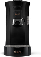 PHILIPS Senseo Select kapselespressomaskin med val av kaffeintensitet och minnesfunktion, tillverkad av återvunnen plast, färg: svart (CSA240/60)