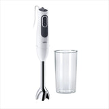 Braun Multiquick 3 MQ 3135 Saus Stabmixer – Pürierstab Mit 11 Geschwindigkeiten plus Turbo-Stufe & Edelstahl-Mixfuß, 750 Watt, Inkl. 600 Ml Mix-/Messbecher, Schneebesen & Zerkleinerer, Weiß/Grau Kitchen Naty Shop Single Mq 3100
