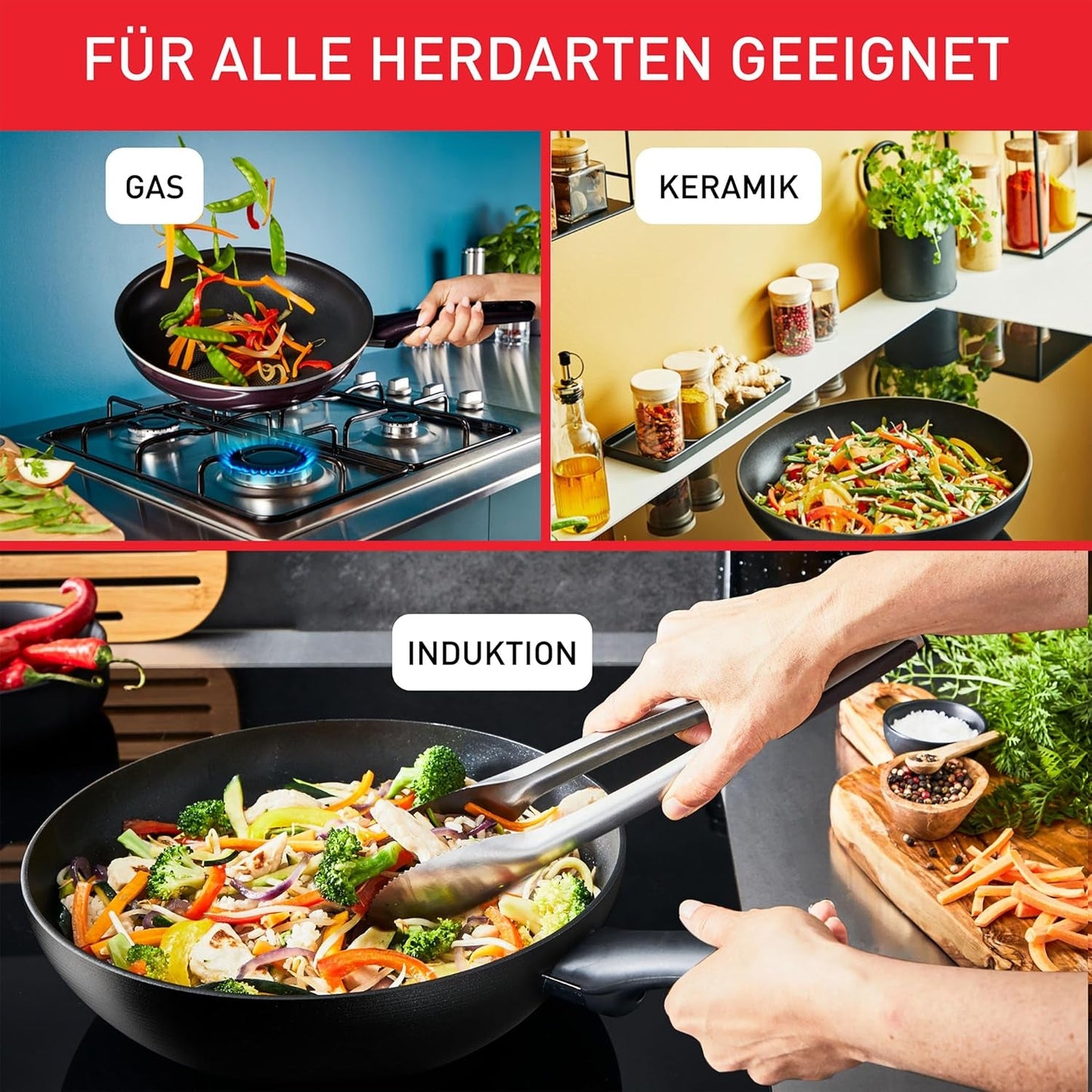 Tefal Återvunnet på, 100 % återvunnen aluminiumpanna, non-stick beläggning, induktionsgrytor och stekpannor Naty Shop