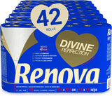Renova Renova Divine Perfection Toalettpapper, 42 rullar, Premium Toalettpapper, 4 Ply, Ultra Mjukt, Extra Styrka, Tjockt, Mjukt och Absorberande, Fsc-certifierat papper, 4400G