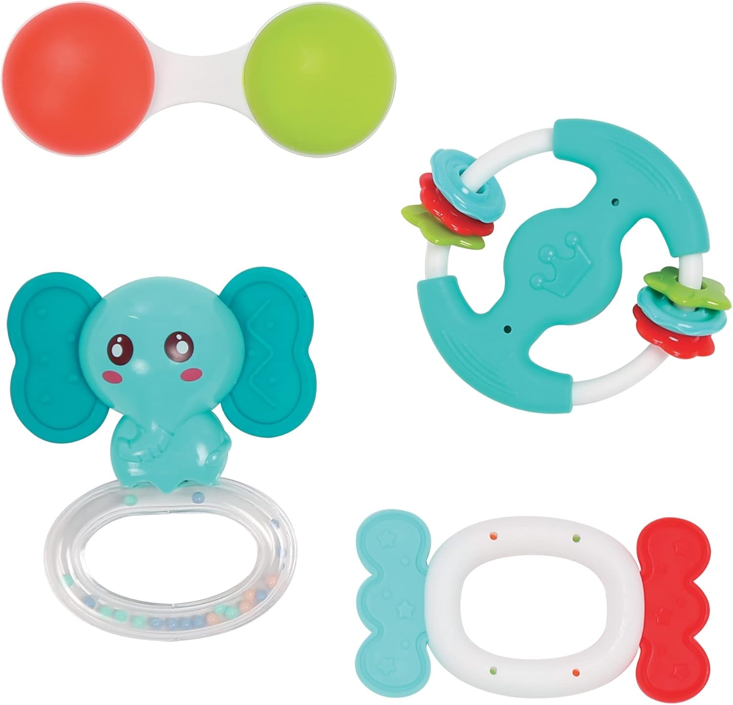 LUDI - Planet Bell - Babyleksak - Från 3 månader - Vibrerande färger, olika texturer och originalform - Främjar finmotorik och fingerfärdighet Bebe Naty Shop 4 rattle leksaker