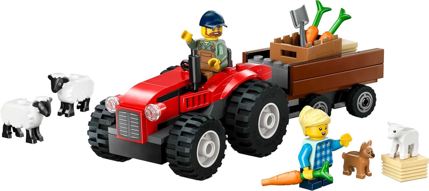 LEGO City traktor med släp - Gårdleksak med traktor och djurfigurer - Montessori-lekset för pojkar och flickor från 4 år - present med 2 minifigurer 60461 Byggset Besuche den LEGO-Store