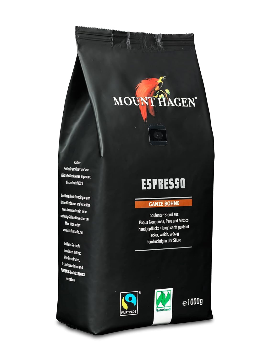 , mörkstekt, FT Naturland ekologisk espresso, 1 kg hela bönor
