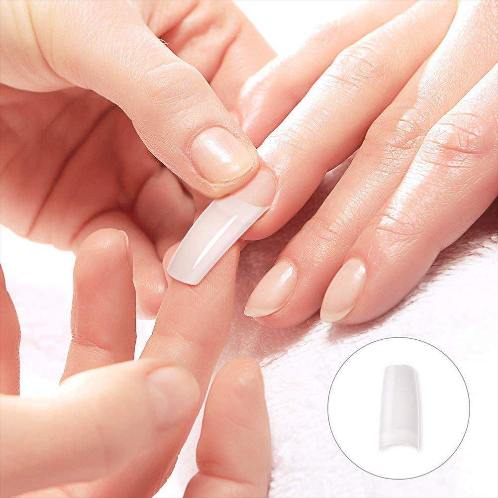 1000st lösnaglar 10 storlekar Naturliga nagelspetsar Konstgjorda franska nagelspetsar Konstgjorda nagelspetsar lösnagelspetsar Box Art Tips för kvinnor tjejer