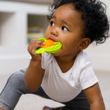 Infantino Lil' Nibbles, texturerad silikonbitring, BPA-fri babybitringleksak, mjuk, lätt att hålla, sensorisk stimulering för spädbarn, morot