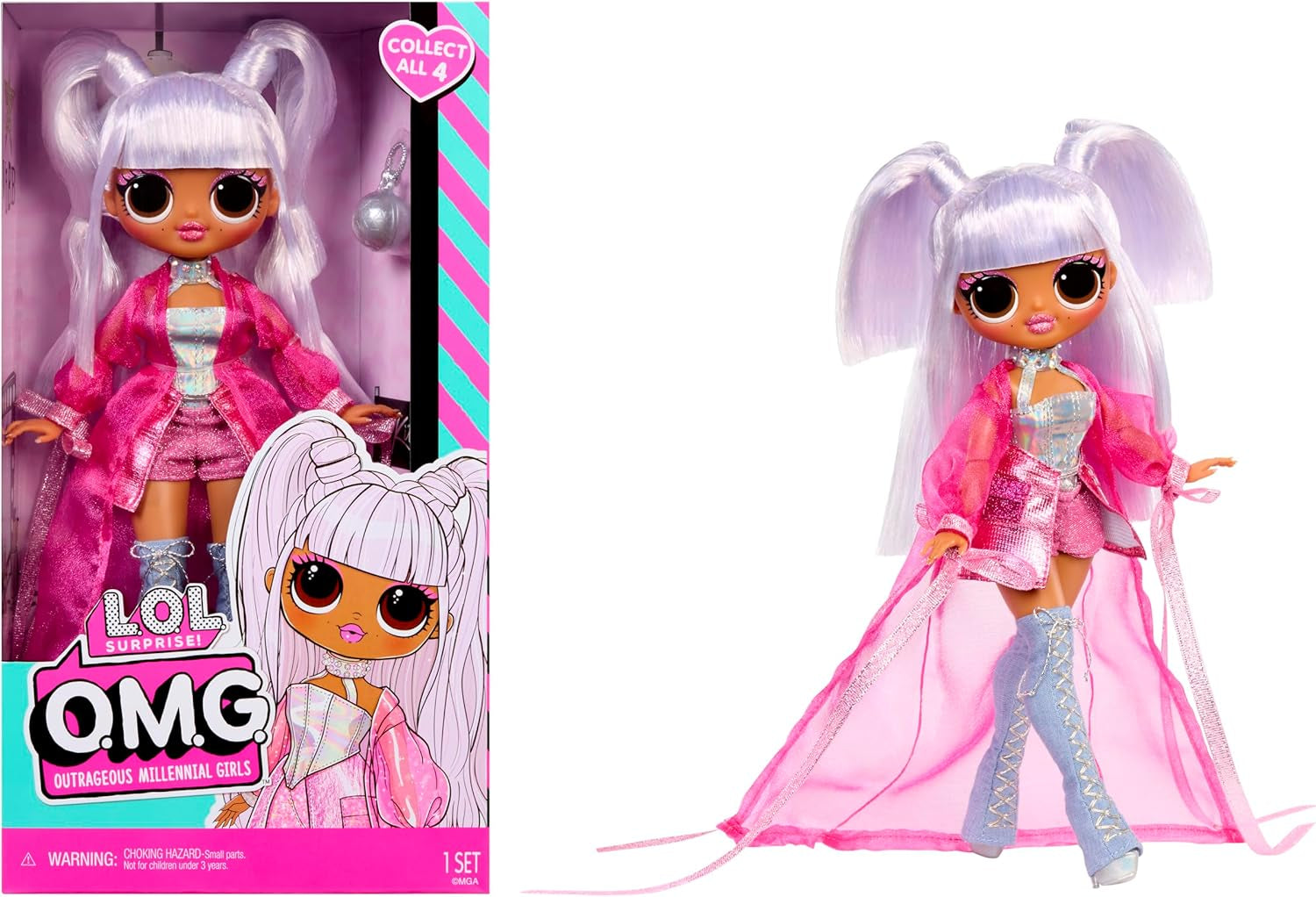 LOL Överraskning! OMG Doll – Kitty K – Innehåller 1 modedocka med en fantastisk outfit, 4 samlardockor