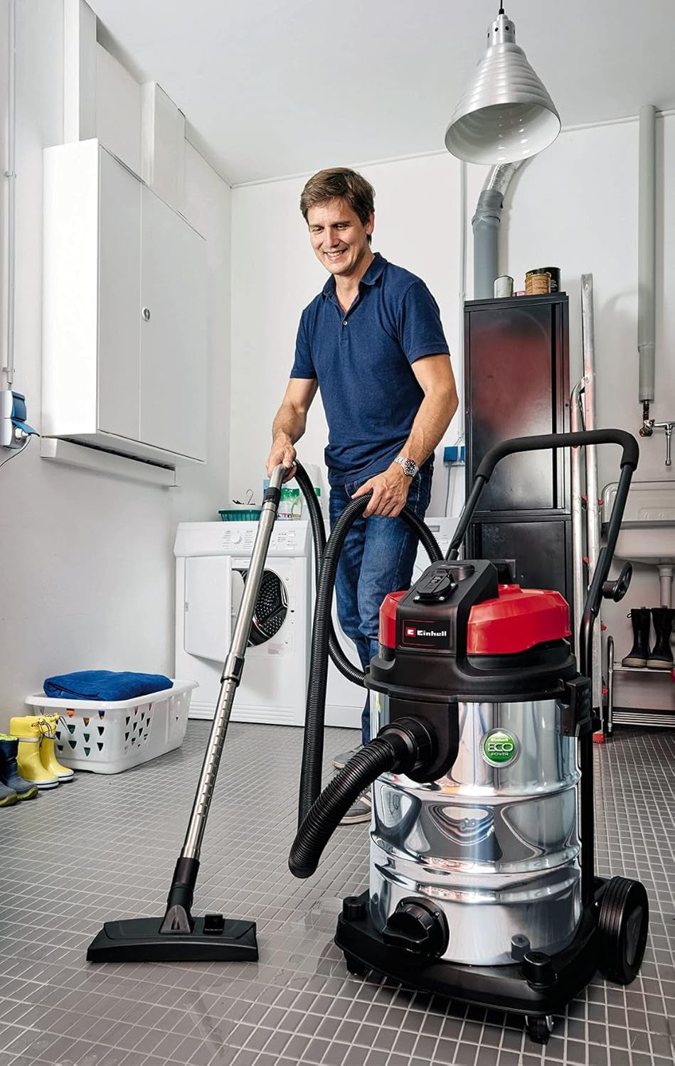 Original Einhell sugslang för våt/torr dammsugare (längd 3 m, inkl. anslutningsadapter för alla Einhell våt/torr dammsugare, tillverkad av hårdplast)