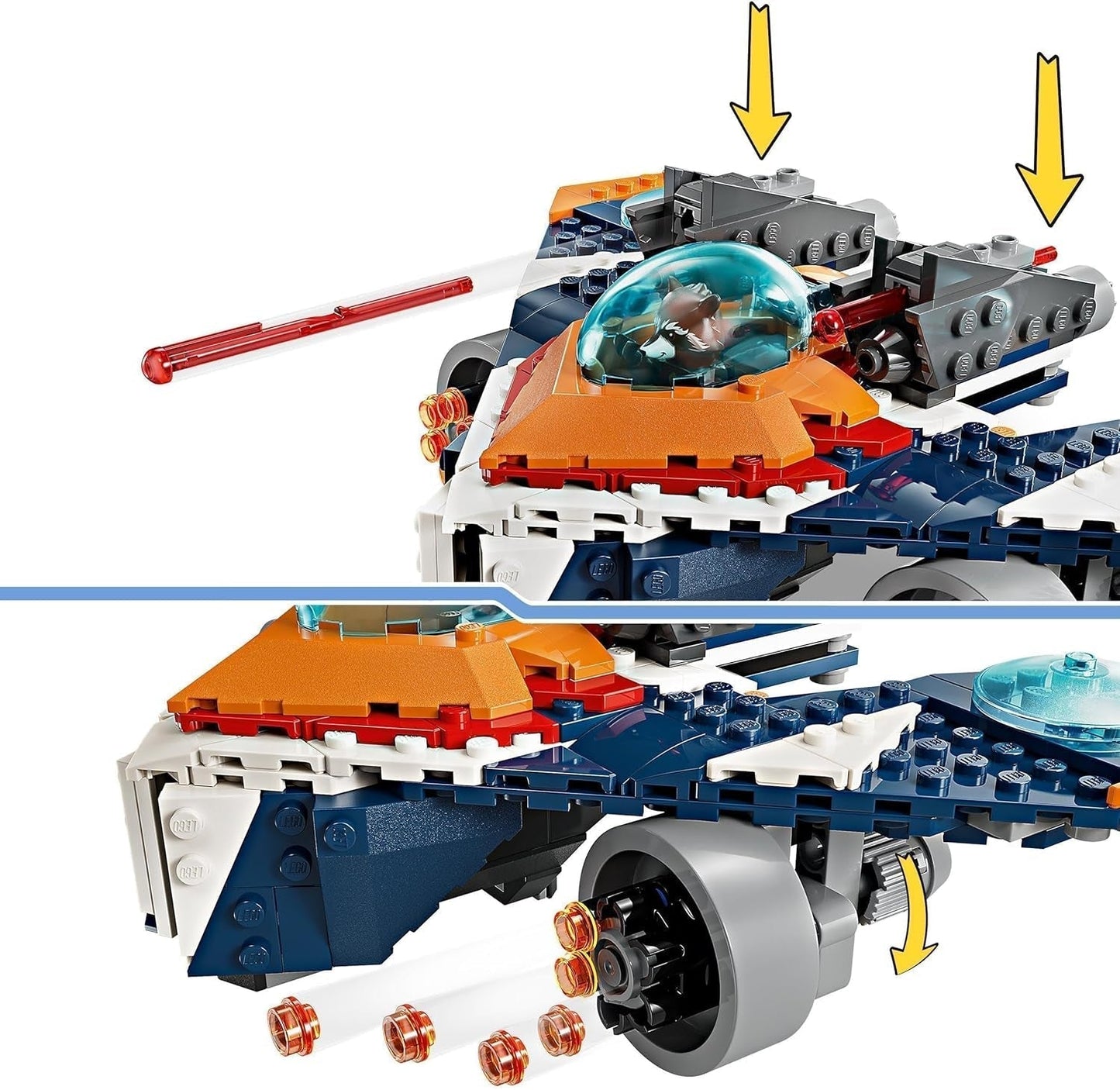 LEGO Marvel Rockets rymdskepp vs. Ronan byggbart rymdskeppset Guardians of the Galaxy Superhjältefigurleksakspresent för pojkar och flickor 8 år gamla 76278 Byggset Besuche den LEGO-Store