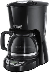 Russell Hobbs kaffebryggare [Digital timer, duschmunstycke för optimal extraktion och arom] Texturer+ (1 till 12 koppar, 1,25 l glaskaraff, värmeplatta, antidroppsystem) Filterkaffebryggare 22620-56