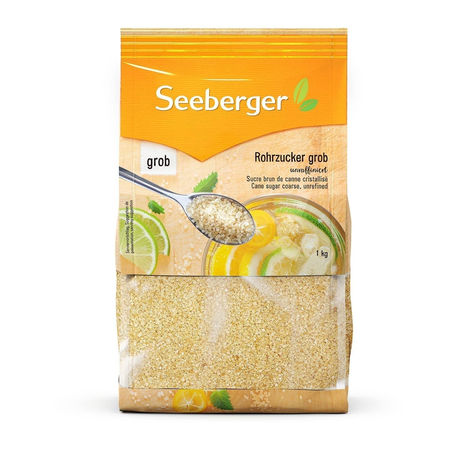 Seeberger Rohrzucker Grob 5Er Pack: Vollrohrzucker Besonders Aromatisch - Ideal Für Cocktails Und Zum Backen - Grob - Unraffiniert, Vegan (5 X 1 Kg) Sötningsmedel Naty Shop 1 Kg (1Er-Pack)
