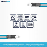 Cellfast Ideal trädgårdsslangset, robust, flexibel, 4-lagers, sprinkler, UV- och algbeständig, Reach-teknik, 27 bar, -20/+60° kortsiktigt, 1/2 tum, 20 m