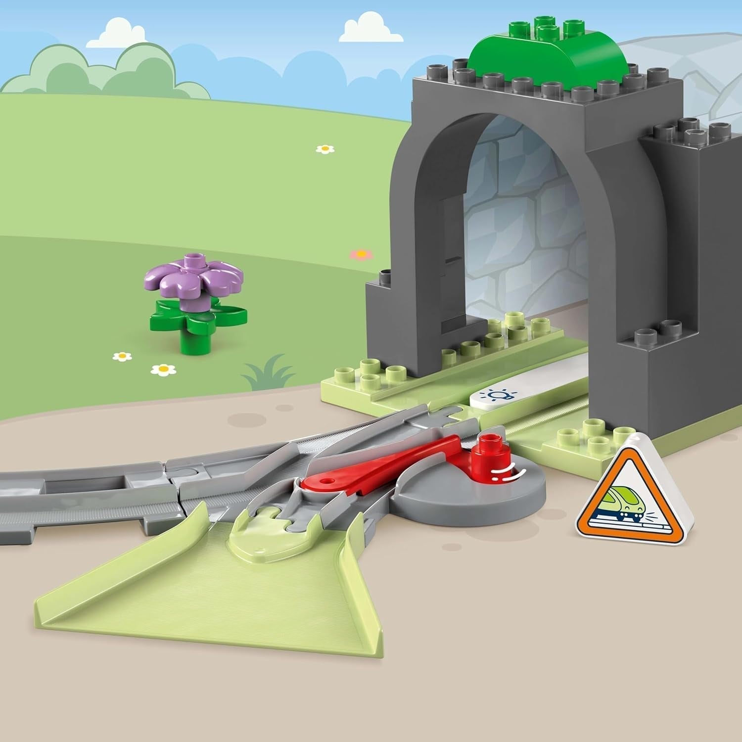 LEGO DUPLO Town Railway Tunnel och spår - Expansionsset, present till småbarn, uppmuntrar fingerfärdighet, lekset för 2 år gamla fordonsfans, kreativ lärandeleksak 10425 Byggset Besuche den LEGO-Store