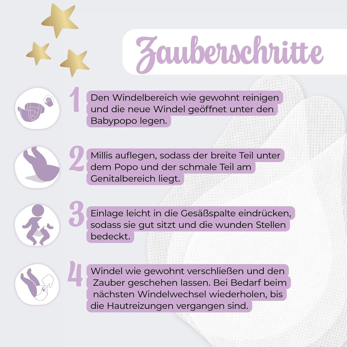 Millis Zaubertücher vid Windeldermatitis Baby, Bekannt aus "Die Höhle der Löwen", 25 Tücher (1 x 25er) mit Aloe Vera, Mandelöl & Q10 - Pflegt, Schützt & dient als Wundschutz bei gereizter Haut