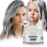COLAYERIST Tvättbar Tillfällig Svart Hårfärg Hårfärgsvax för män och kvinnor Hårmascara för fest eller cosplay utan stök hårfärgsprodukter Hårfärg Naty Shop White