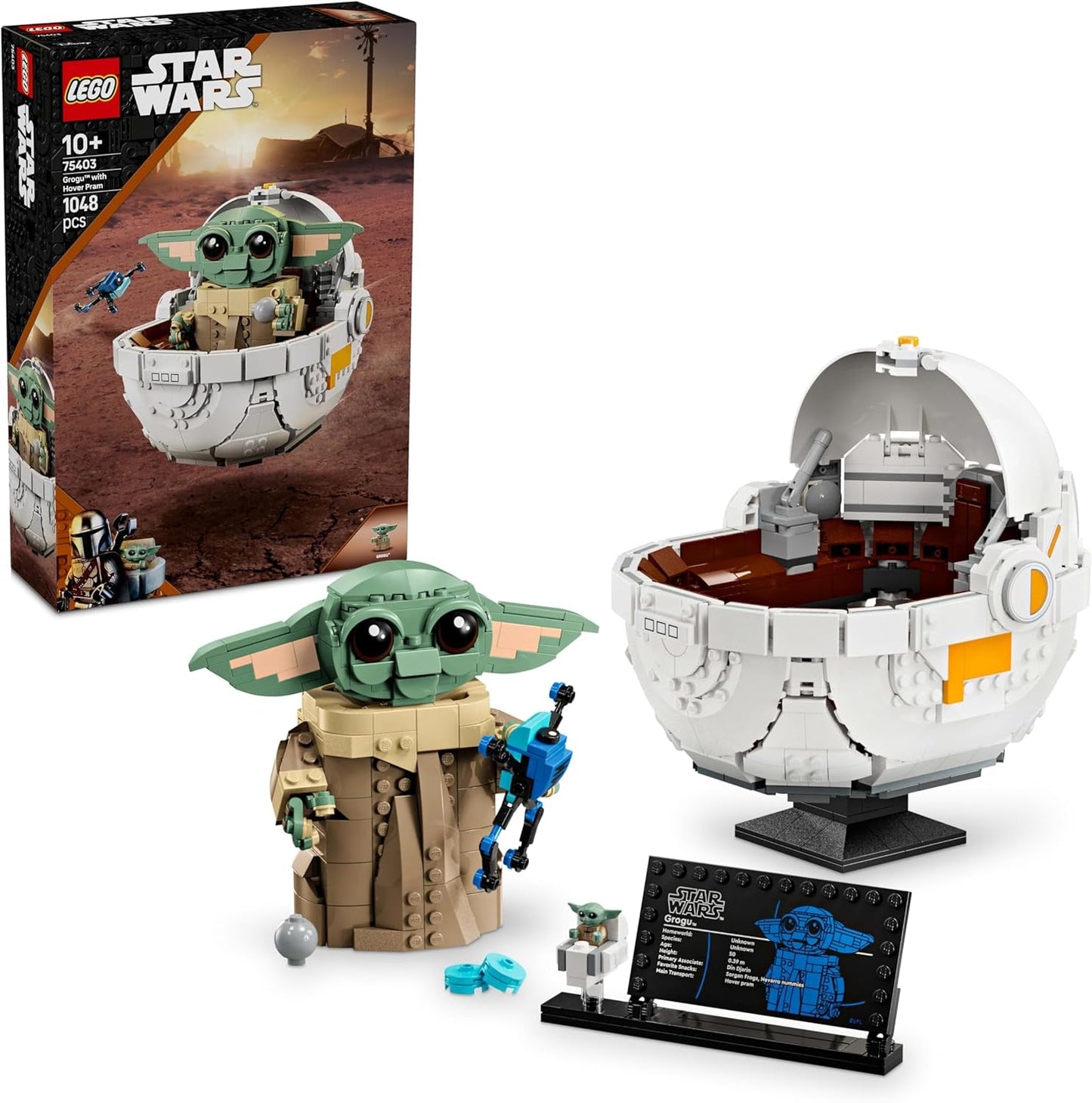 LEGO Star Wars 75403 Grogu i sin Mandalorian Repulsor-vagga - Samlarminifigur - Modell att bygga, leka och visa - Hemdekorationer - Present till pojkar och flickor i åldern 10+ Byggset Besuche den LEGO-Store Standardtitel