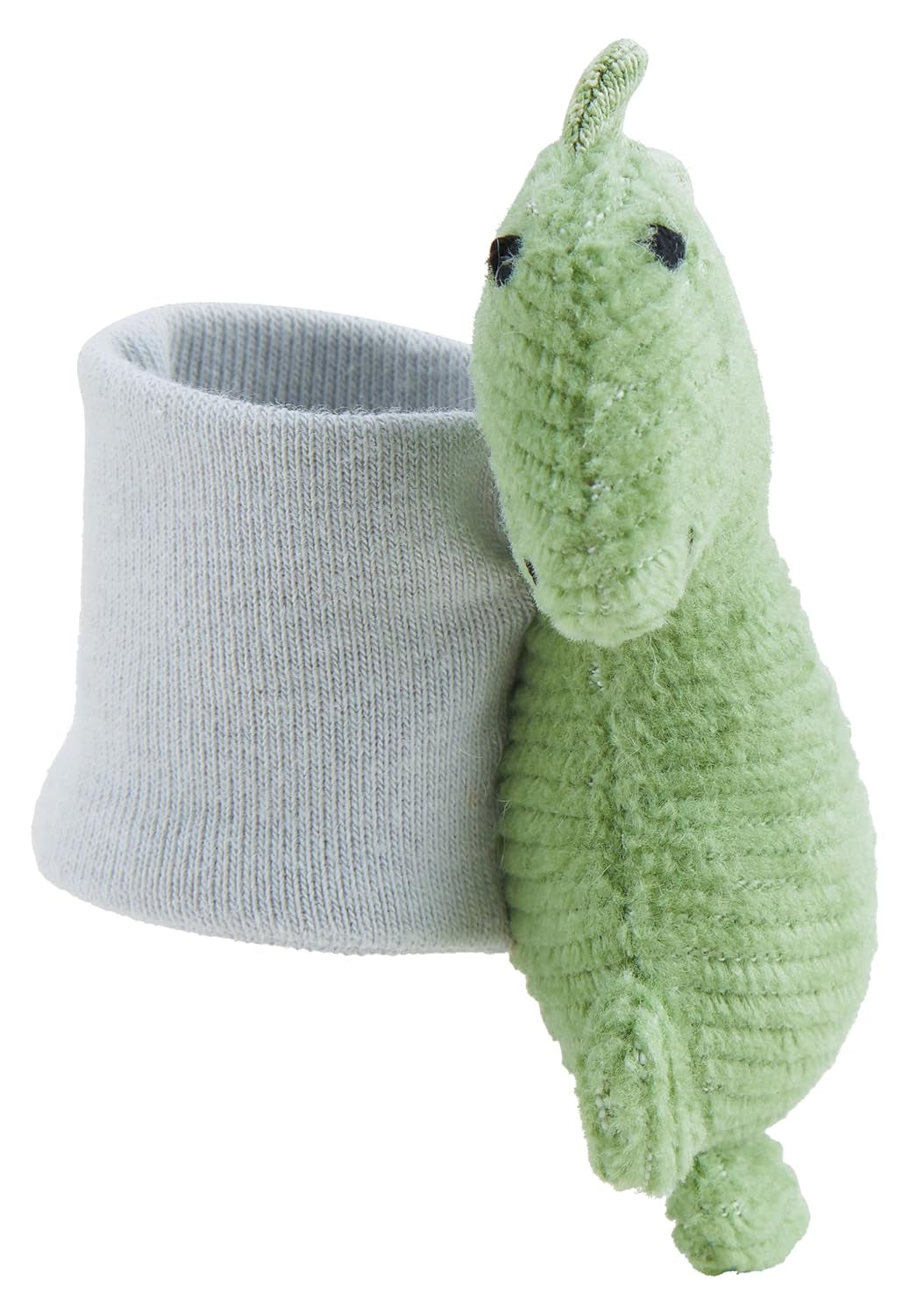 Sterntaler Dino Rexi Arm Rattle - Mjuk mjuk sladd Baby Rattle - Baby Hand Rattle med elastisk rem - Babyleksak för lek, kram och skallra, Stone Green Baby Toys Naty Shop