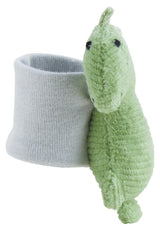 Sterntaler Dino Rexi Arm Rattle - Mjuk mjuk sladd Baby Rattle - Baby Hand Rattle med elastisk rem - Babyleksak för lek, kram och skallra, Stone Green Baby Toys Naty Shop