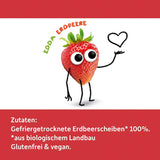 FRECHE FREUNDE Ekologiska jordgubbschips, frystorkade fruktchips, naturlig skivad torkad frukt utan tillsatt socker, vegan, laktosfri, glutenfri, paket med 12 (12 x 12g)