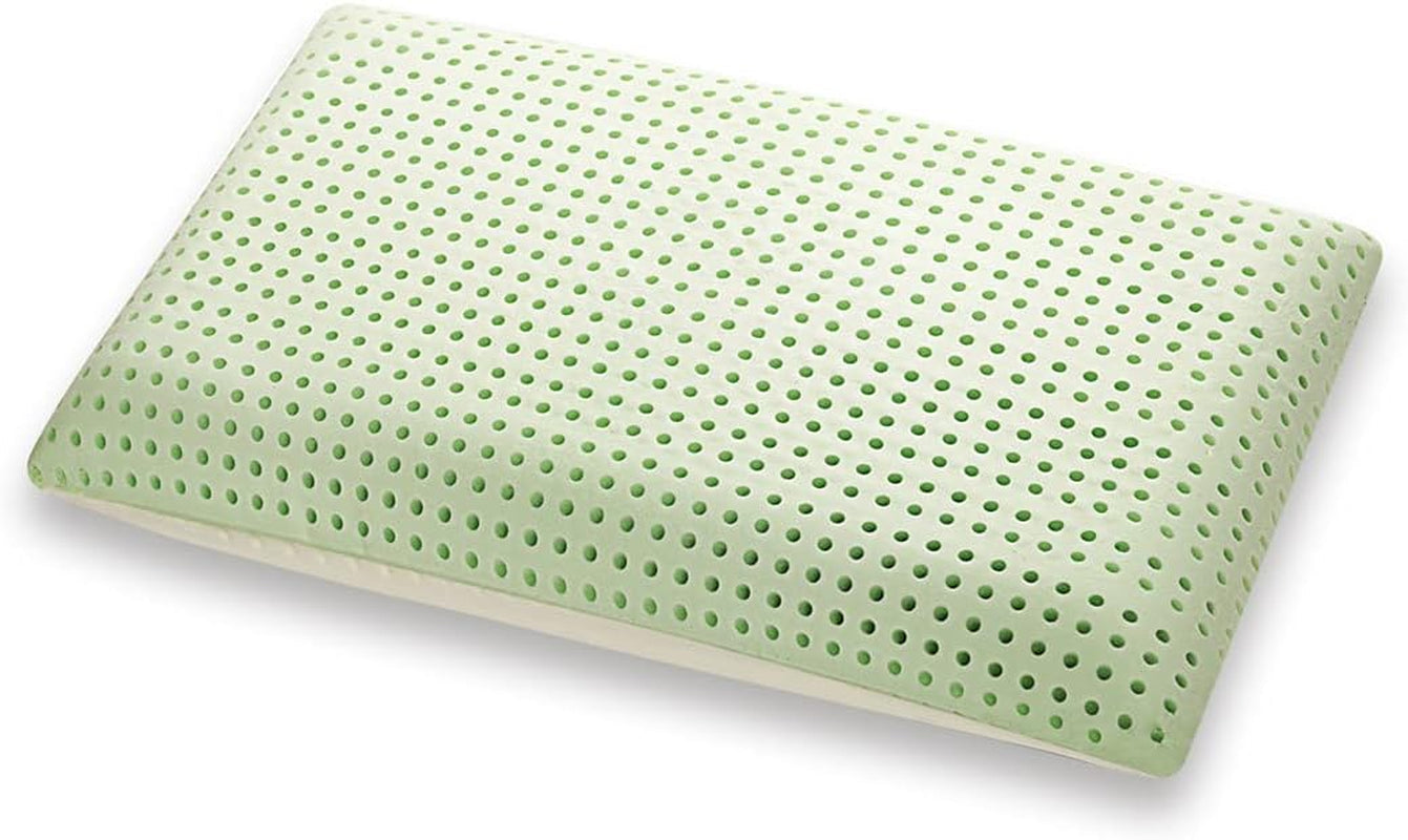 Ortopedisk nackstödskudde - Ekologisk Aloe - Aloe Vera Viskoelastisk kudde 14 cm Höjd 100 % bomullsöverdrag Visco-kudde - Memory Foam Kudde - Tillverkad i Italien Naty Shop Standardkuddar 1 st (1 förpackning)