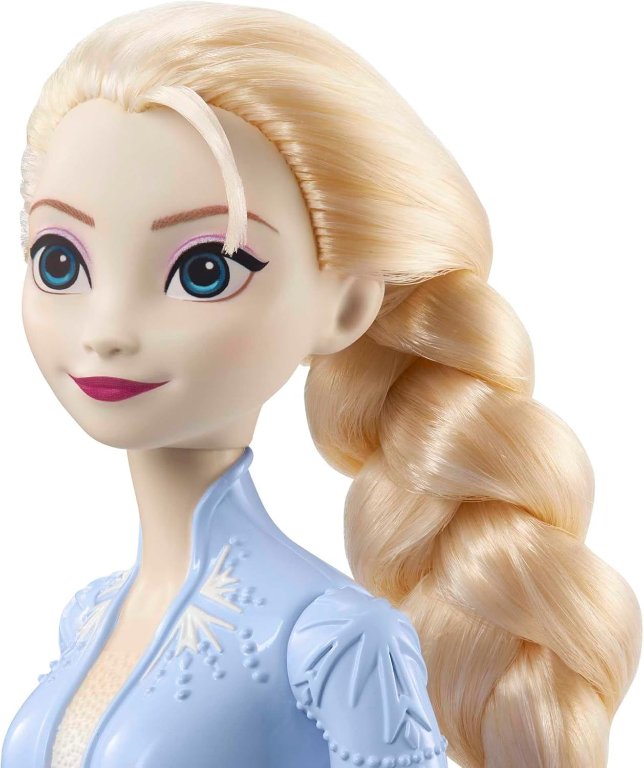 Mattel Disney Princess Elsa Doll, Frozen Doll i resedräkt, kambart blont hår, ledad led, avtagbar kjol och stövlar, Disney presenter, leksak för åldrarna 3 och uppåt, HLW48