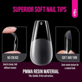 504st Ballerina Medium Gel Nageltyper: Gel Nail Tips PMMA False Nails Nagelförlängningar Konstgjorda naglar 12 storlekar