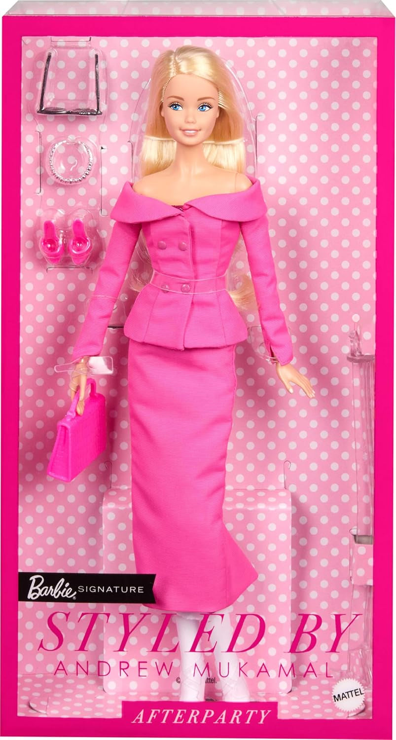 Barbie Signature gestylt av Andrew Mukamal Modepuppe, Sammlerstück mit 3 Looks für Day and Abend sowie Accessories, inclusie mit Ständer, JBH81
