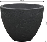 Dehner Stenkruka, Ø 40 cm, höjd ca. 31 cm, plast, antracit