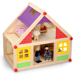 Marionette Wooden Toys - Dockhus i trä med möbler och dockor - 11 stycken Dockhus Naty Shop