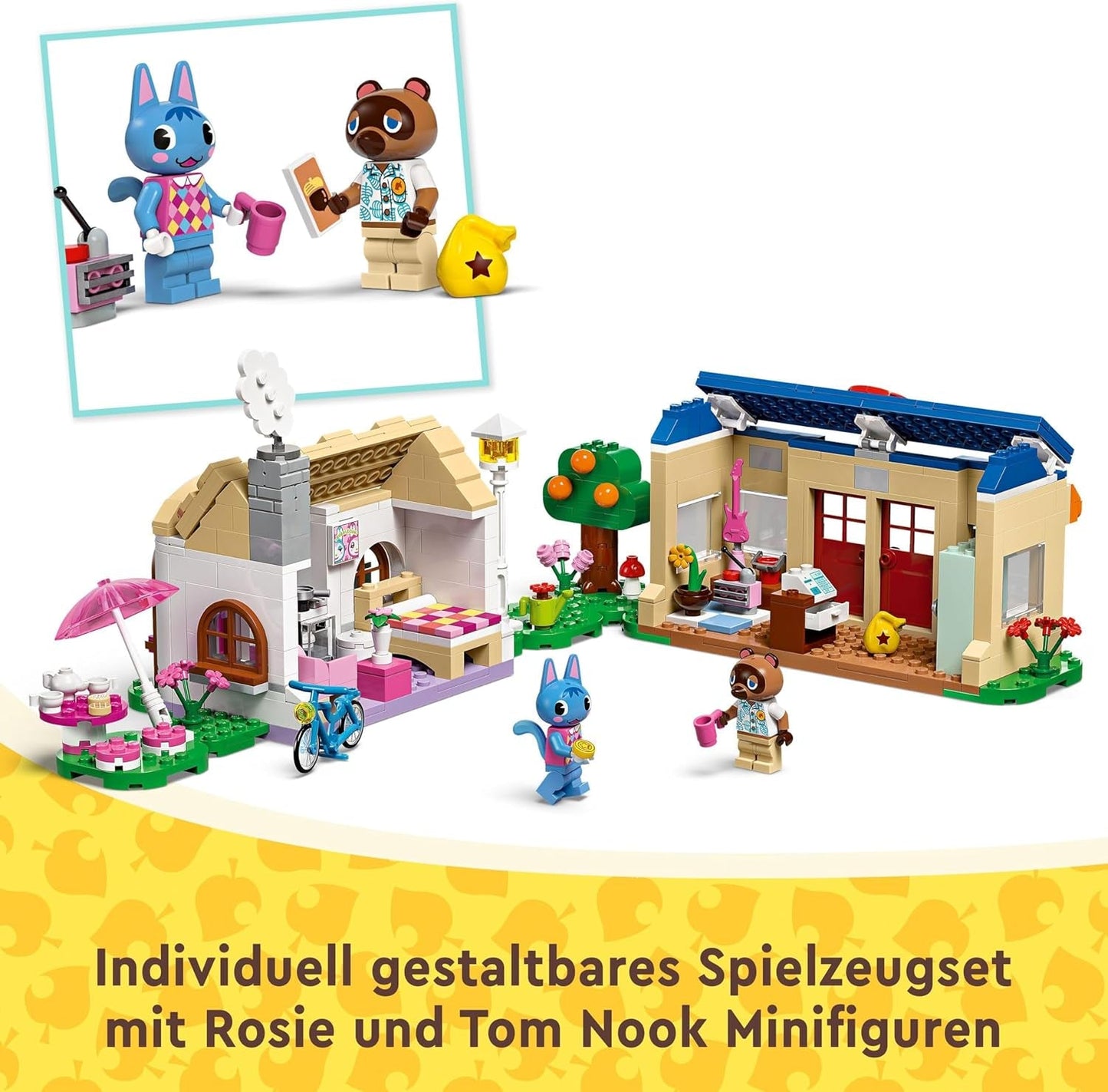 LEGO Animal Crossing Noook's Shop och Sophie's House-set, kreativ leksak för barn med 2 minifigurer från tv-spelsserien, present till flickor och pojkar från 7 år 77050 Byggset Besuche den LEGO-Store