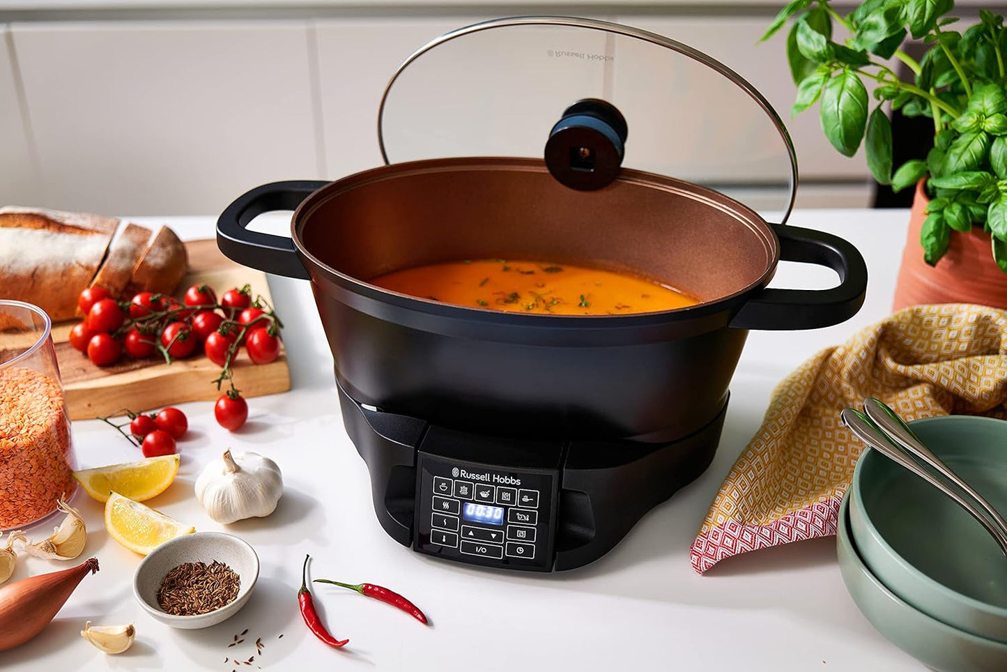 Multicooker Russell Hobbs 6,5L, digital display, 8 matlagningsfunktioner Slow Cooker Naty Shop