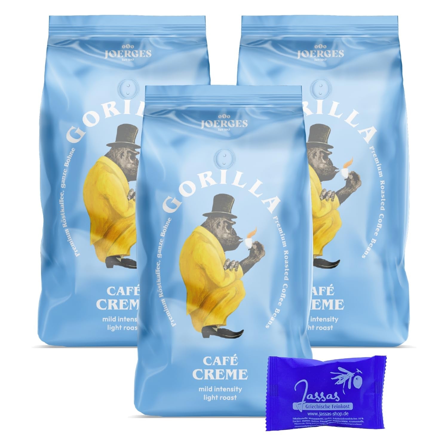 Gorilla kaffekräm 3x 1000g Joerges + Jassas Bakverk | Arabica kaffe Förpackning om 3 1 kg
