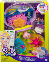 Polly Pocket Förvaringsbox Snäckväska med 2 dockor och 1 ubåt Polly Pocket Mermaid Toy Age 4+ GNH11