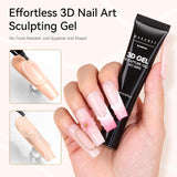 Makartt 3D Nail Art Gel - Rhinestone Glue Gel 15G för Nagelnyckelringar, Multifunktionell Nail Sculpture Gel för DIY Nail Design, Nail Sculpture Nagelmodellering hemma (Transparent)