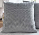 Gardinlåda Kudde Prydnadskudde Lxb 45X45 Cm Grön Jacquard "Greta" Med Fiskbensdesign Lättskött Dragkedja Mjuk fyllning 320G - Olika färger, 2023510 Resekuddar Naty Shop Grå