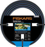 Fiskars ML Trädgårdsslang X-serien Handbevattningsvattenslang 13mm (1/2"), Längd: 25m, Universalanslutning, UV-skydd, Frostskydd, Vridsäker, Blå, 1076045